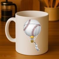 Funny Baseball Hot Air Balloon Baseball Catcher Coffee Mug thumb 4