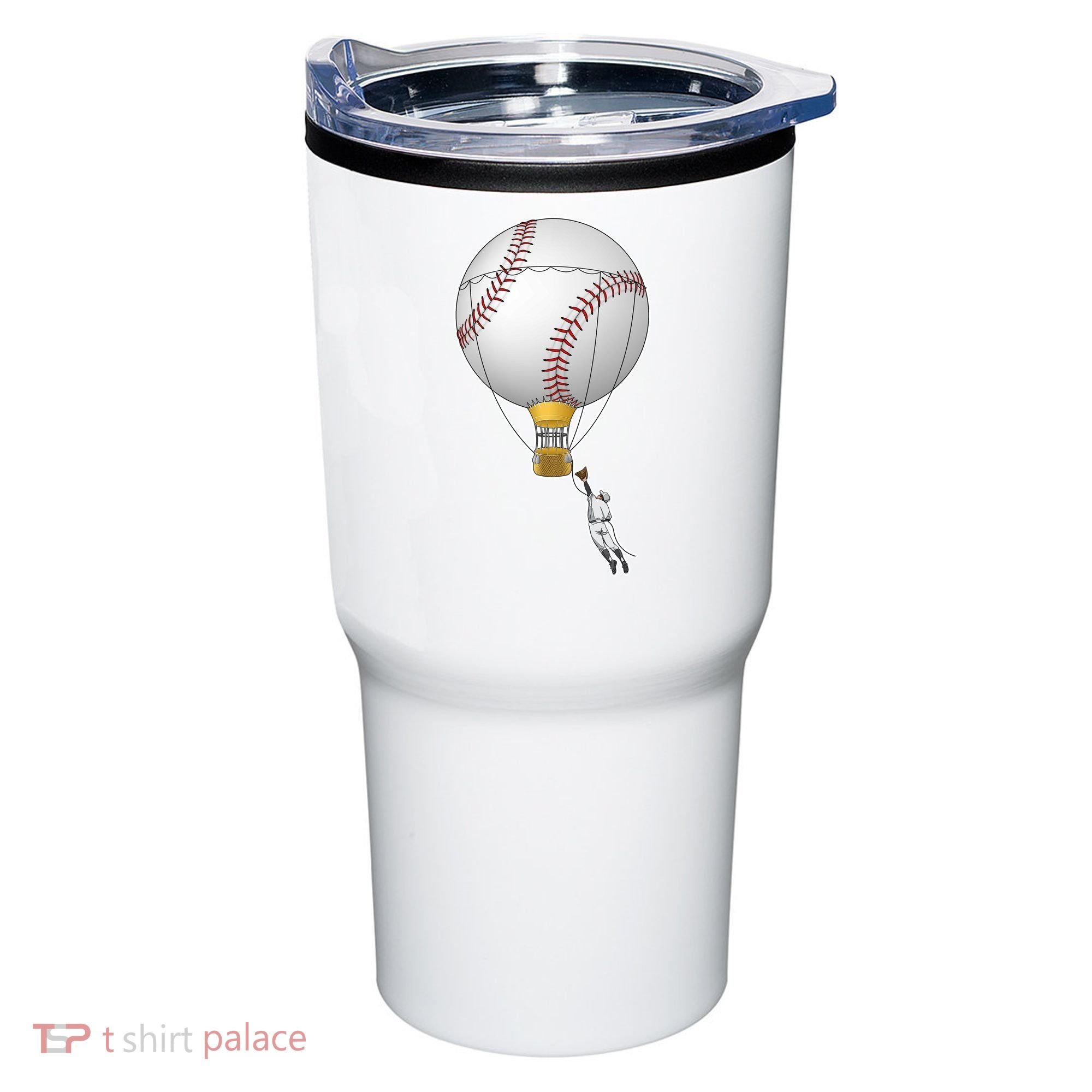 Funny Baseball Hot Air Balloon Baseball Catcher Tumbler
