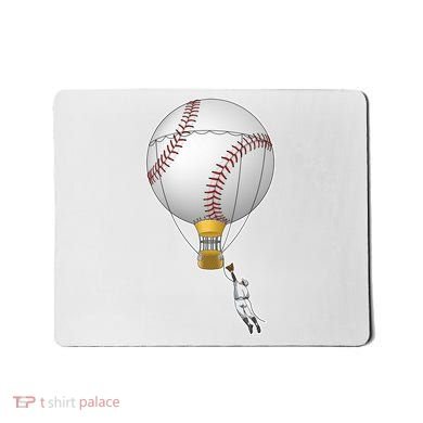 Funny Baseball Hot Air Balloon Baseball Catcher Mousepad