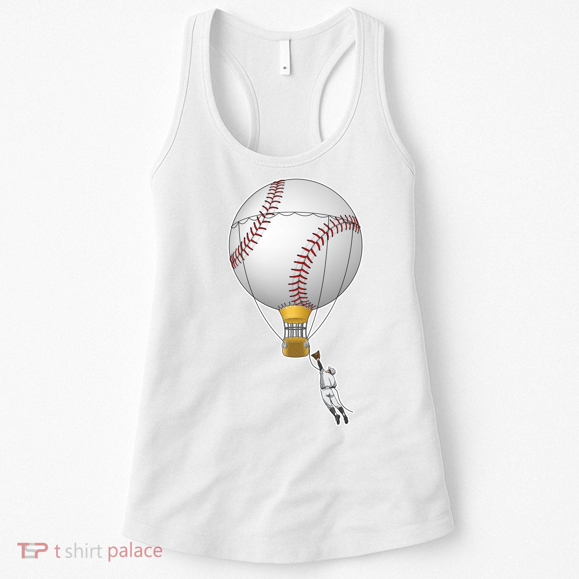 Funny Baseball Hot Air Balloon Baseball Catcher Women's Tank Top