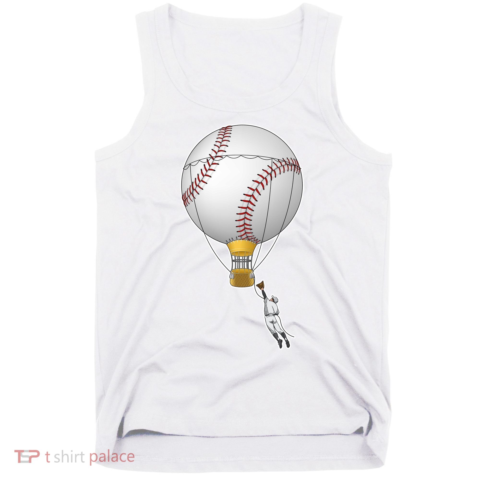 Funny Baseball Hot Air Balloon Baseball Catcher Tank Top