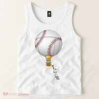 Funny Baseball Hot Air Balloon Baseball Catcher Tank Top thumb 2