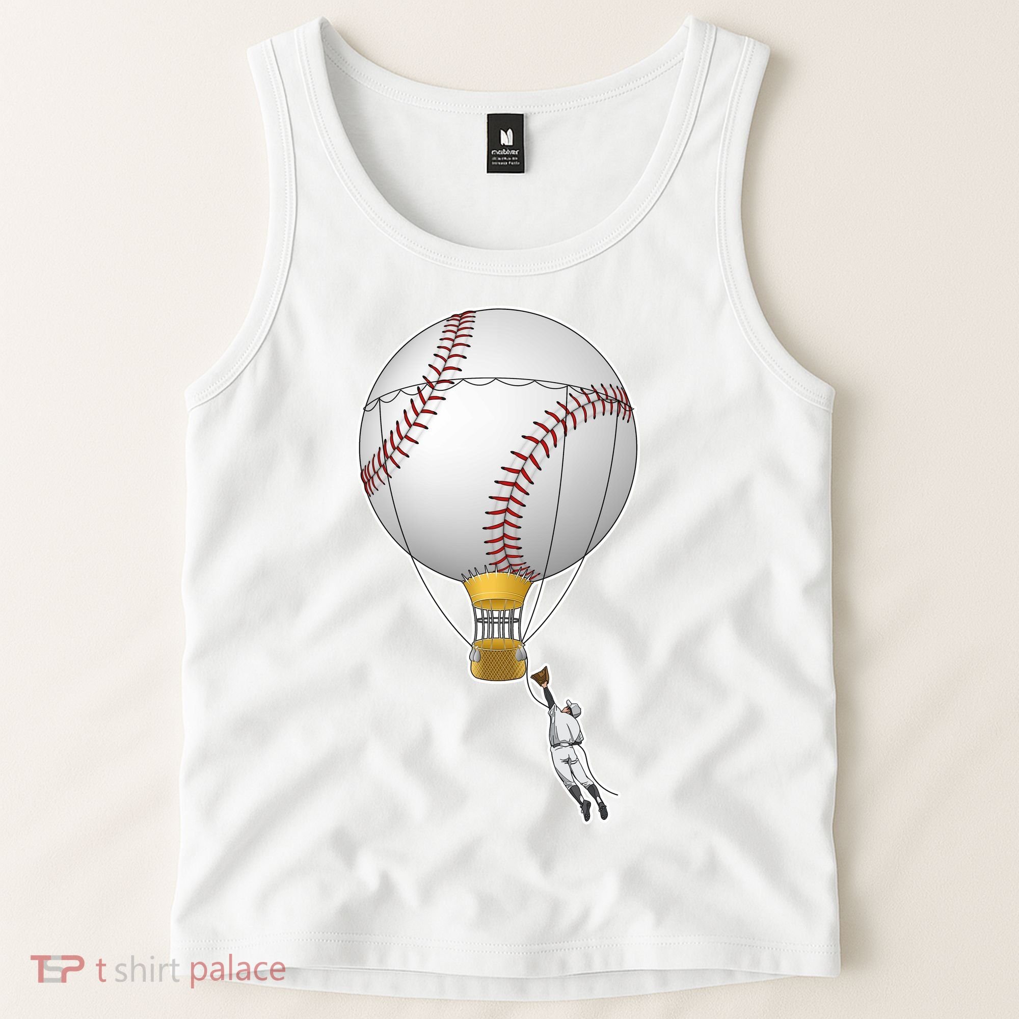 Funny Baseball Hot Air Balloon Baseball Catcher Tank Top