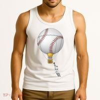 Funny Baseball Hot Air Balloon Baseball Catcher Tank Top thumb 3