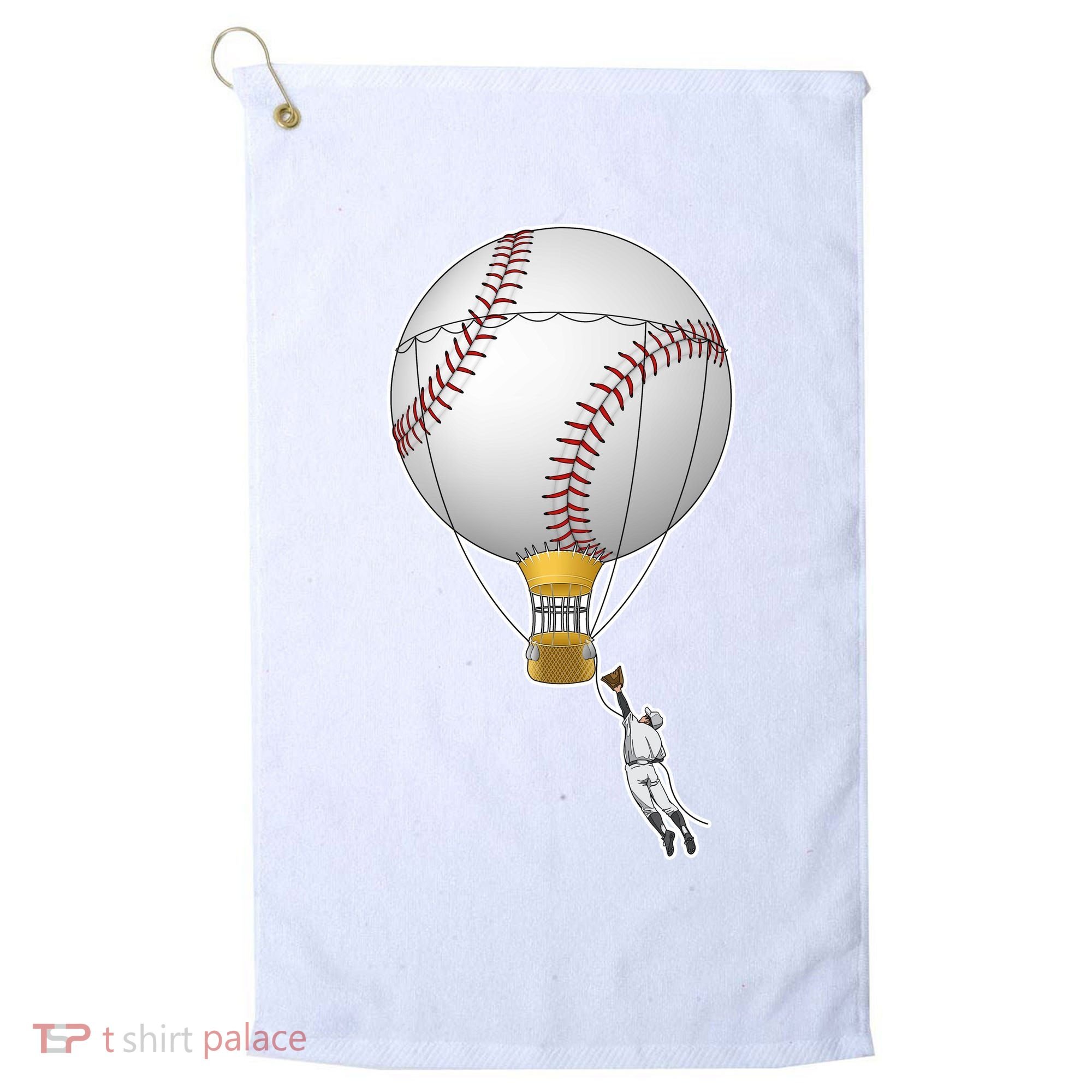 Funny Baseball Hot Air Balloon Baseball Catcher Golf Towel