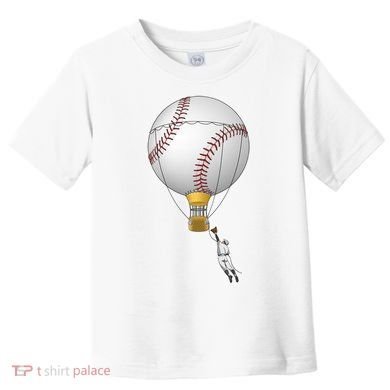 Funny Baseball Hot Air Balloon Baseball Catcher Toddler T-Shirt
