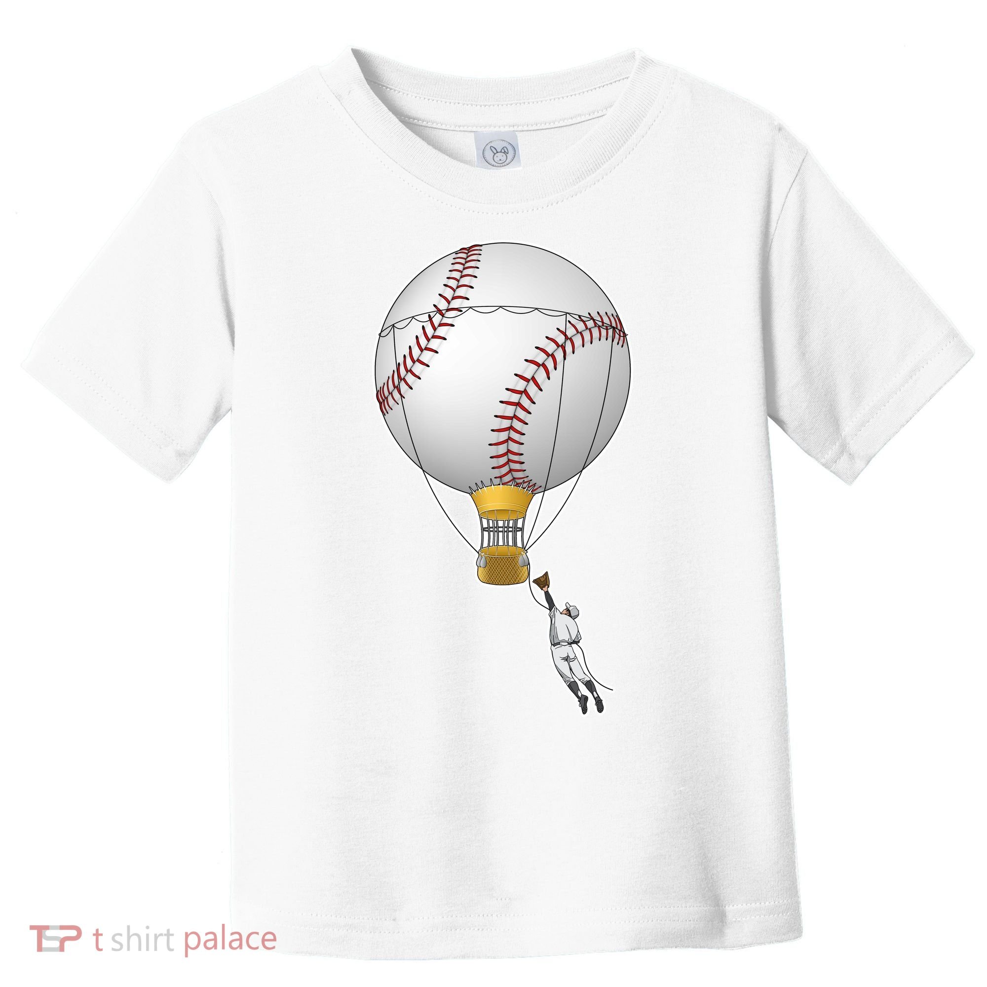 Funny Baseball Hot Air Balloon Baseball Catcher Toddler T-Shirt