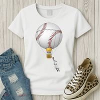 Funny Baseball Hot Air Balloon Baseball Catcher Women's T-Shirt thumb 3