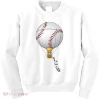 Funny Baseball Hot Air Balloon Baseball Catcher Kids Sweatshirt thumb 0