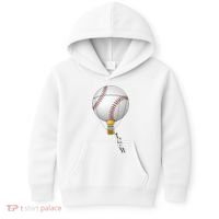 Funny Baseball Hot Air Balloon Baseball Catcher Kids Hoodie thumb 0