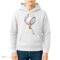 Funny Baseball Hot Air Balloon Baseball Catcher Kids Hoodie thumb 4