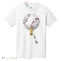 Funny Baseball Hot Air Balloon Baseball Catcher Kids T-Shirt thumb 0