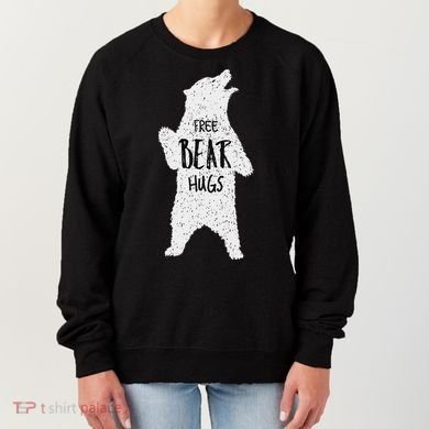 Free Bear Hugs From A Huge White Bear. Funny Bear Hug Women's Sweatshirt