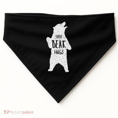 Free Bear Hugs From A Huge White Bear. Funny Bear Hug USA-Made Doggie Bandana