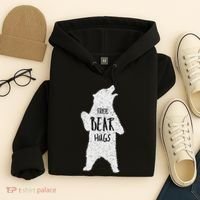 Free Bear Hugs From A Huge White Bear. Funny Bear Hug Hoodie thumb 4