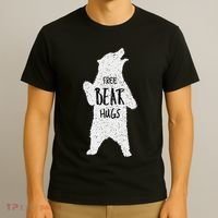 Free Bear Hugs From A Huge White Bear. Funny Bear Hug T-Shirt thumb 3
