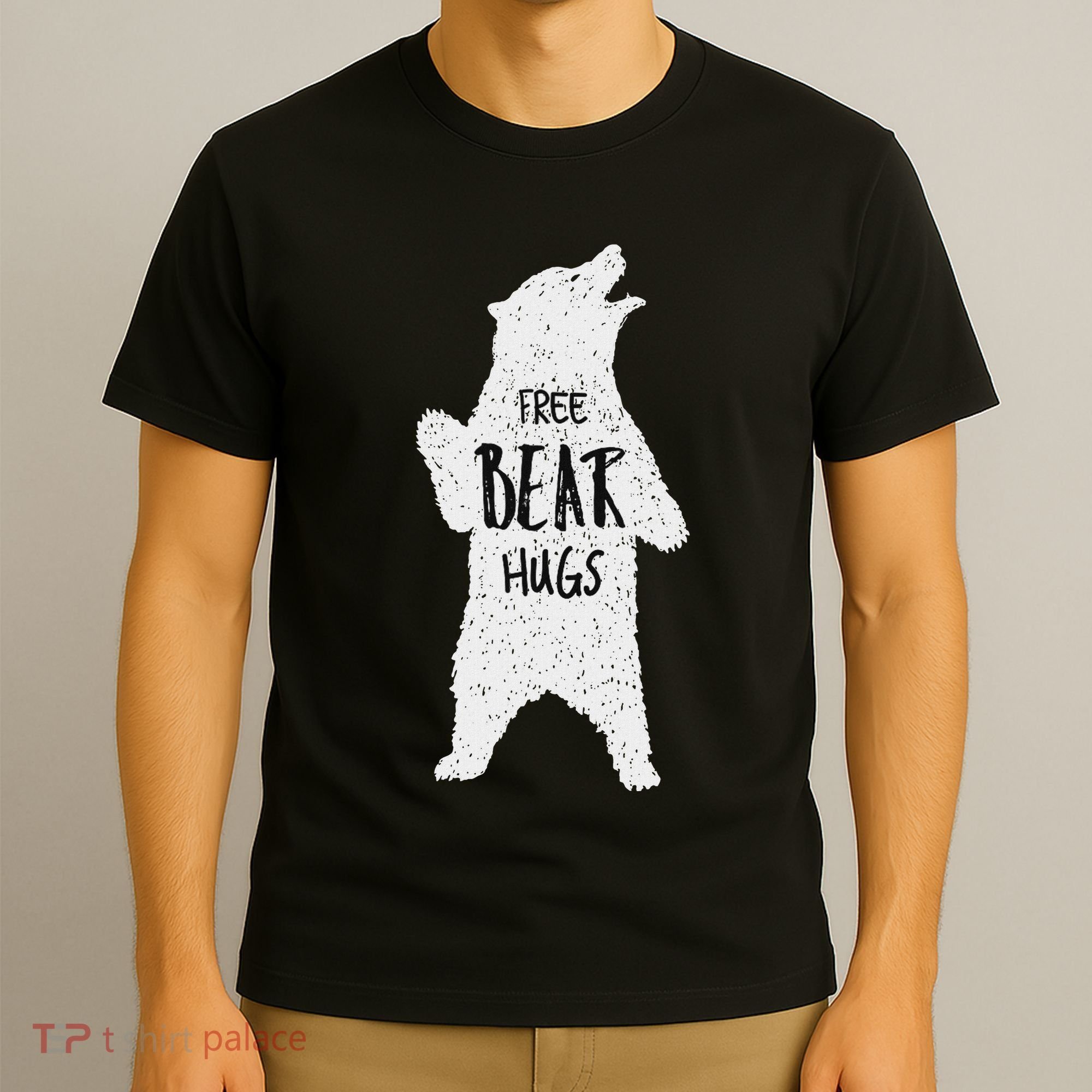 Free Bear Hugs From A Huge White Bear. Funny Bear Hug T-Shirt