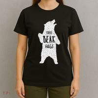 Free Bear Hugs From A Huge White Bear. Funny Bear Hug T-Shirt thumb 4