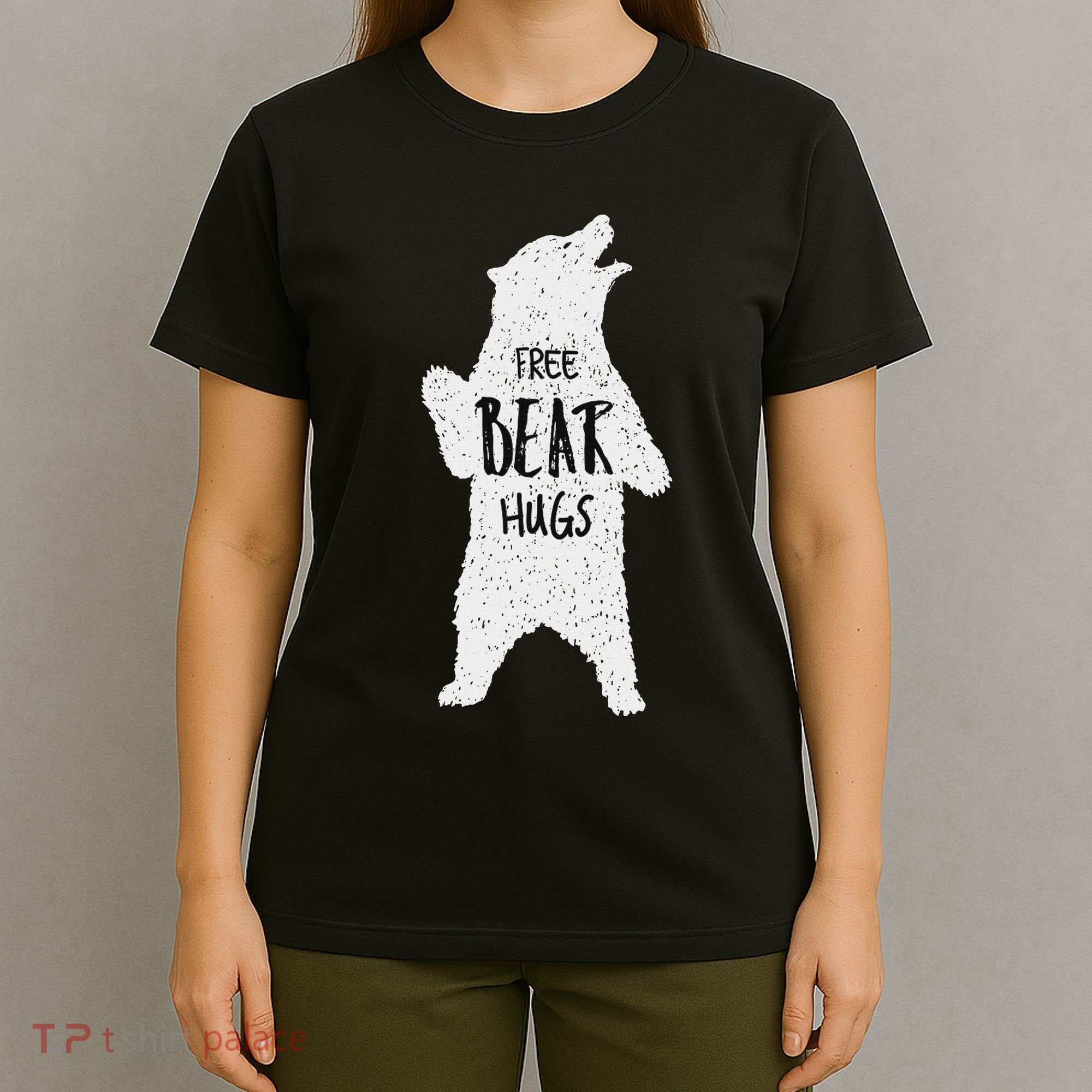 Free Bear Hugs From A Huge White Bear. Funny Bear Hug T-Shirt