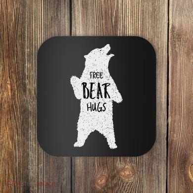 Free Bear Hugs From A Huge White Bear. Funny Bear Hug Coaster
