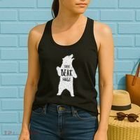 Free Bear Hugs From A Huge White Bear. Funny Bear Hug Women's Tank Top thumb 2