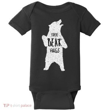 Free Bear Hugs From A Huge White Bear. Funny Bear Hug Baby Bodysuit
