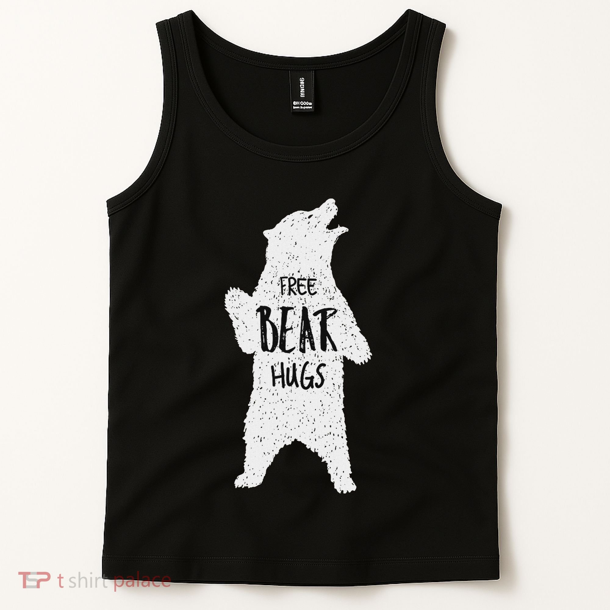 Free Bear Hugs From A Huge White Bear. Funny Bear Hug Tank Top