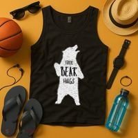 Free Bear Hugs From A Huge White Bear. Funny Bear Hug Tank Top thumb 4