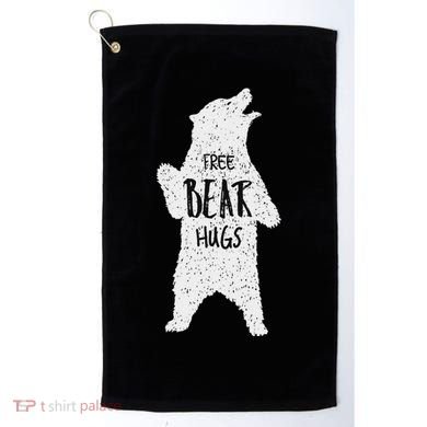 Free Bear Hugs From A Huge White Bear. Funny Bear Hug Golf Towel