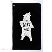Free Bear Hugs From A Huge White Bear. Funny Bear Hug Golf Towel thumb 0