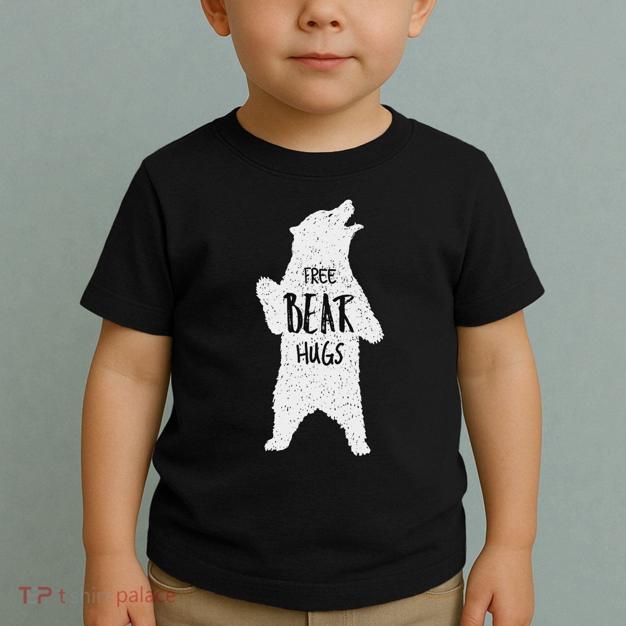 Free Bear Hugs From A Huge White Bear. Funny Bear Hug Toddler T-Shirt