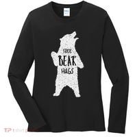 Free Bear Hugs From A Huge White Bear. Funny Bear Hug Women's Long Sleeve Shirt thumb 0