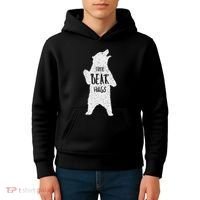 Free Bear Hugs From A Huge White Bear. Funny Bear Hug Kids Hoodie thumb 4