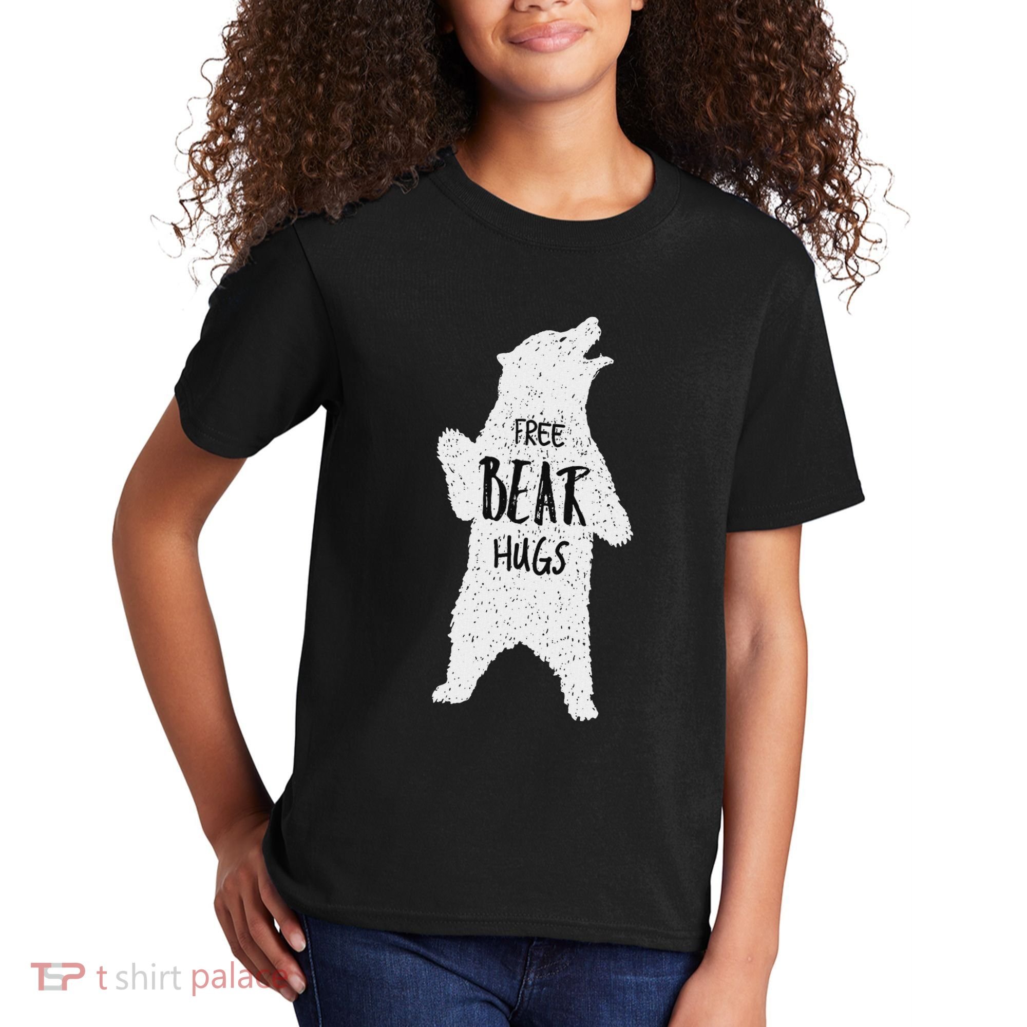 Free Bear Hugs From A Huge White Bear. Funny Bear Hug Kids T-Shirt