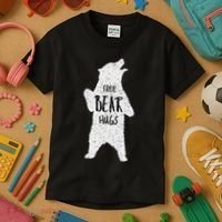 Free Bear Hugs From A Huge White Bear. Funny Bear Hug Kids T-Shirt thumb 3