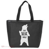 Free Bear Hugs From A Huge White Bear. Funny Bear Hug Tote Bag thumb 0