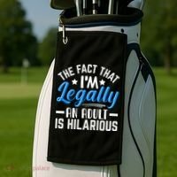 Funny Birthday Humor Bday Celebration Gift For 18th, 30th, 40th Golf Towel thumb 2