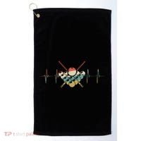 Fivepin Billiards Heartbeat Retro Ecg Ekg Gift Golf Towel thumb 0