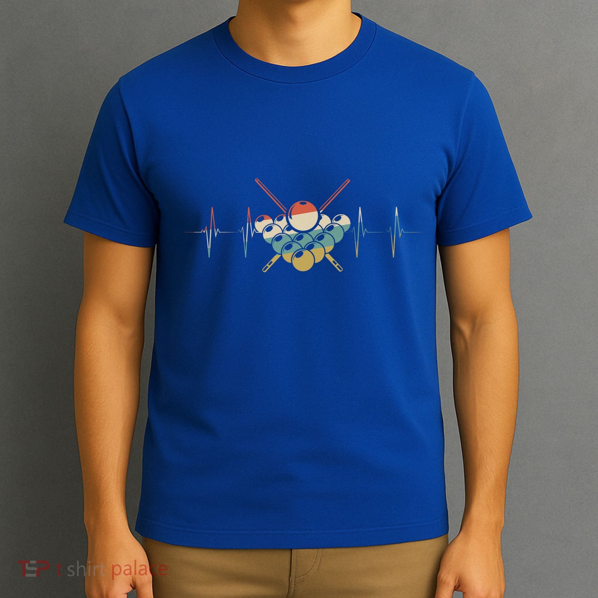 Fivepin Billiards Heartbeat Retro Ecg Ekg Gift T-Shirt