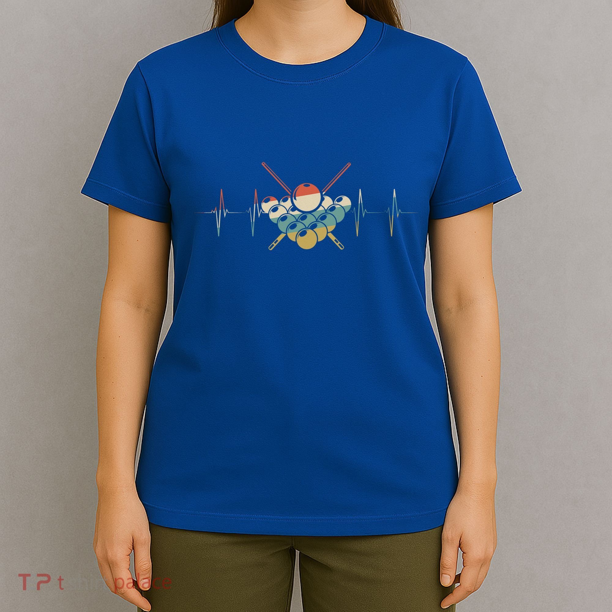 Fivepin Billiards Heartbeat Retro Ecg Ekg Gift T-Shirt