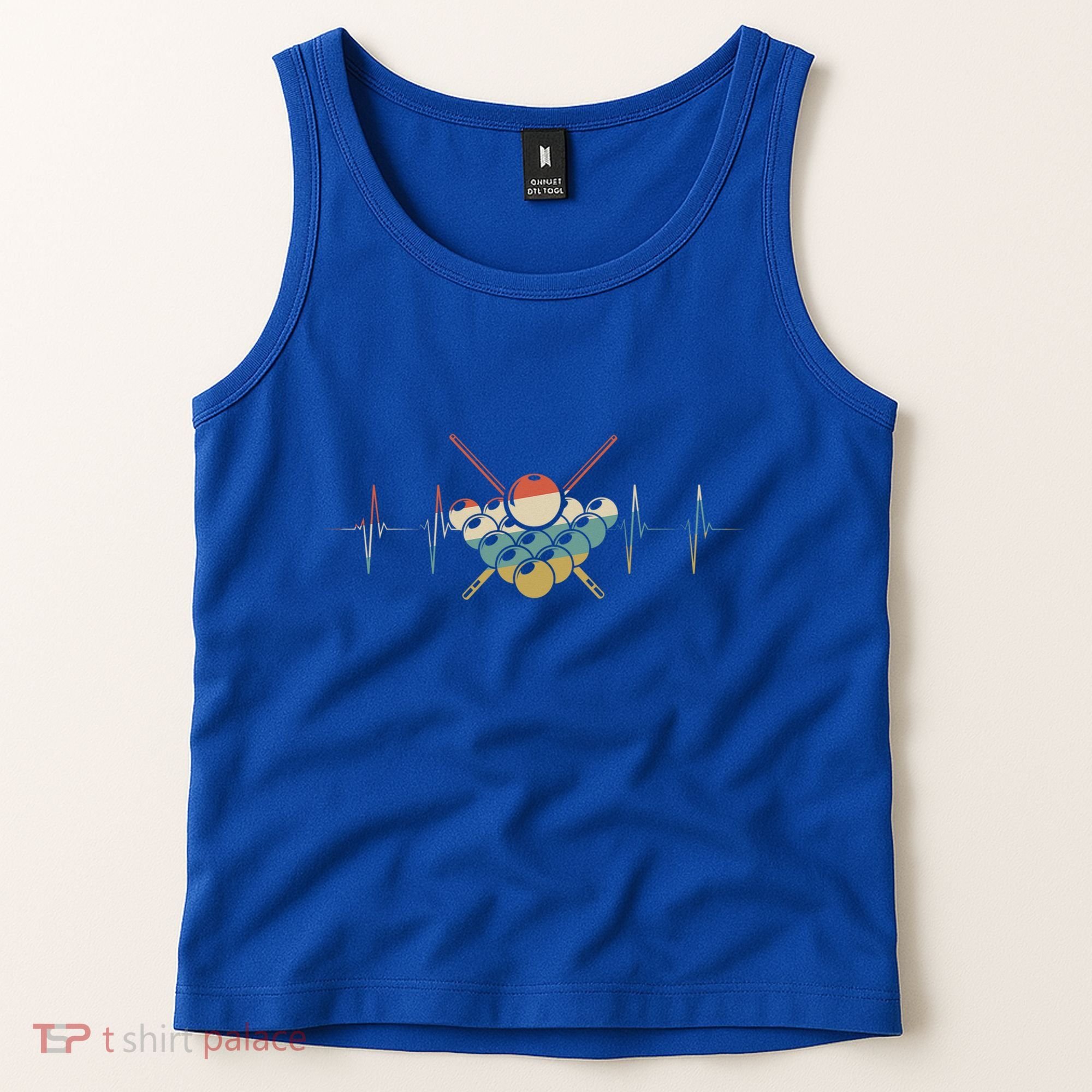 Fivepin Billiards Heartbeat Retro Ecg Ekg Gift Tank Top