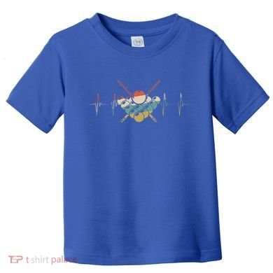 Fivepin Billiards Heartbeat Retro Ecg Ekg Gift Toddler T-Shirt