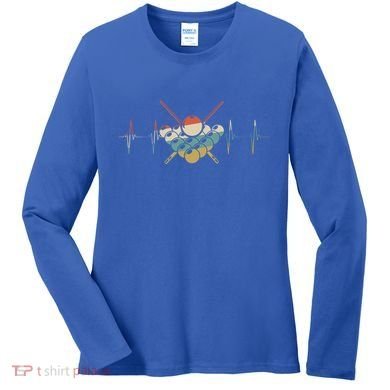 Fivepin Billiards Heartbeat Retro Ecg Ekg Gift Women's Long Sleeve Shirt