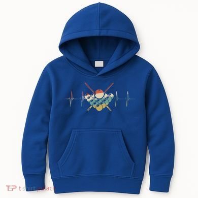 Fivepin Billiards Heartbeat Retro Ecg Ekg Gift Kids Hoodie