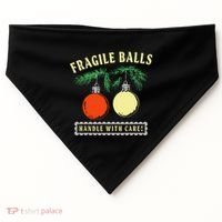Fragile Balls Handle With Care Funny USA-Made Doggie Bandana thumb 0