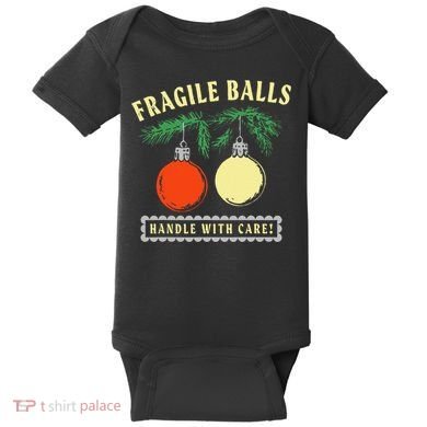 Fragile Balls Handle With Care Funny Baby Bodysuit