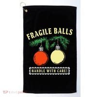 Fragile Balls Handle With Care Funny Golf Towel thumb 0
