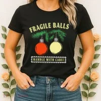 Fragile Balls Handle With Care Funny Women's T-Shirt thumb 2