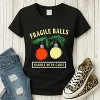 Fragile Balls Handle With Care Funny Women's T-Shirt thumb 3