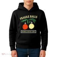 Fragile Balls Handle With Care Funny Kids Hoodie thumb 4